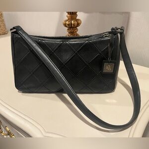 Vintage Lauren Ralph Lauren Quilted Leather Shoulder Bag Hobo Y2K